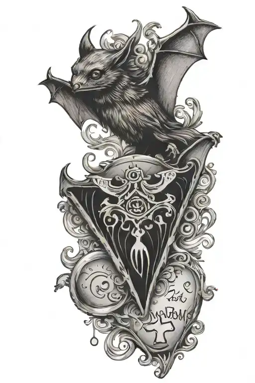 Bat With Ouija Planchette