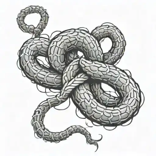 Barbed Wire And Snake