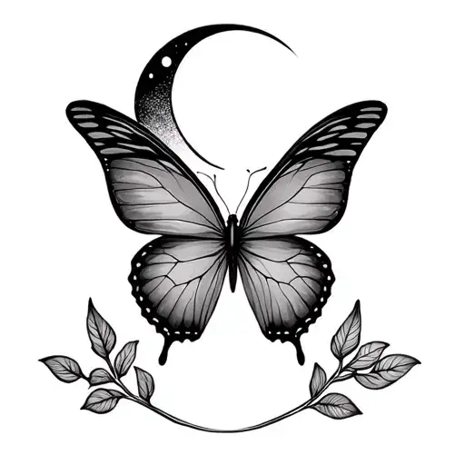 Butterfly And Crescent Moon