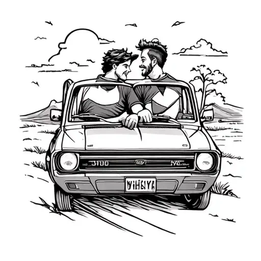 2 Best Friends In A Car On A Road Trip