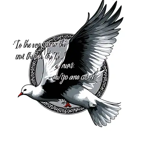 Line With A Bible Verse And Doves Around It