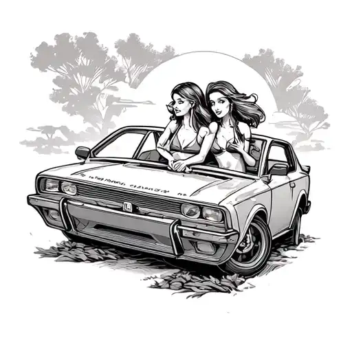 2 Best Middle Age Girl Friends On A Car Road Trip