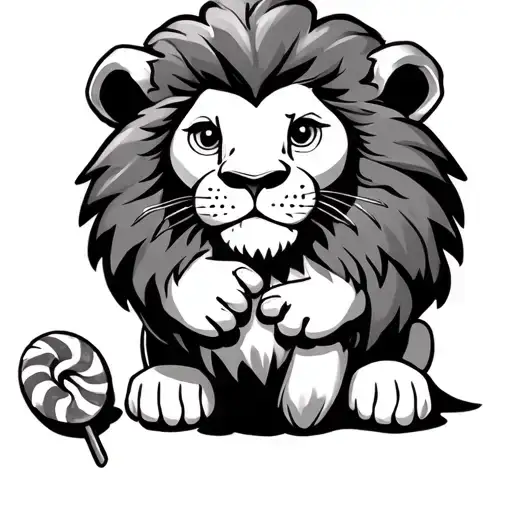 Lion Holding Candy