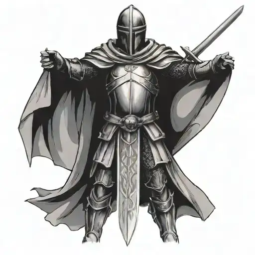 Templar Knight Holding A Sword