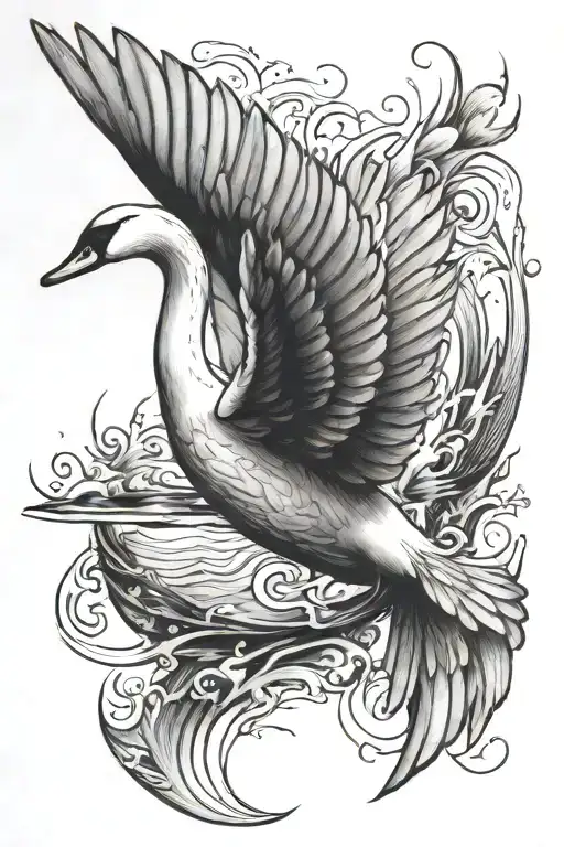 Swan Diving Beneath The Water