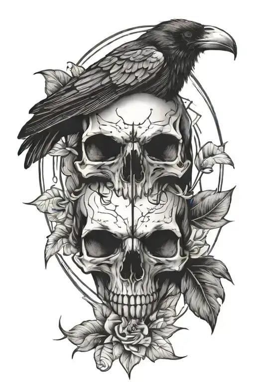 Raven Skull Symmetrical