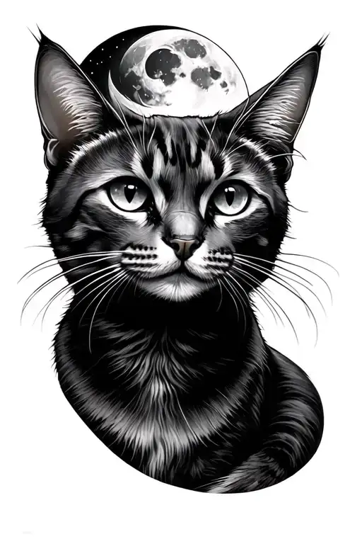 Cat And Moon