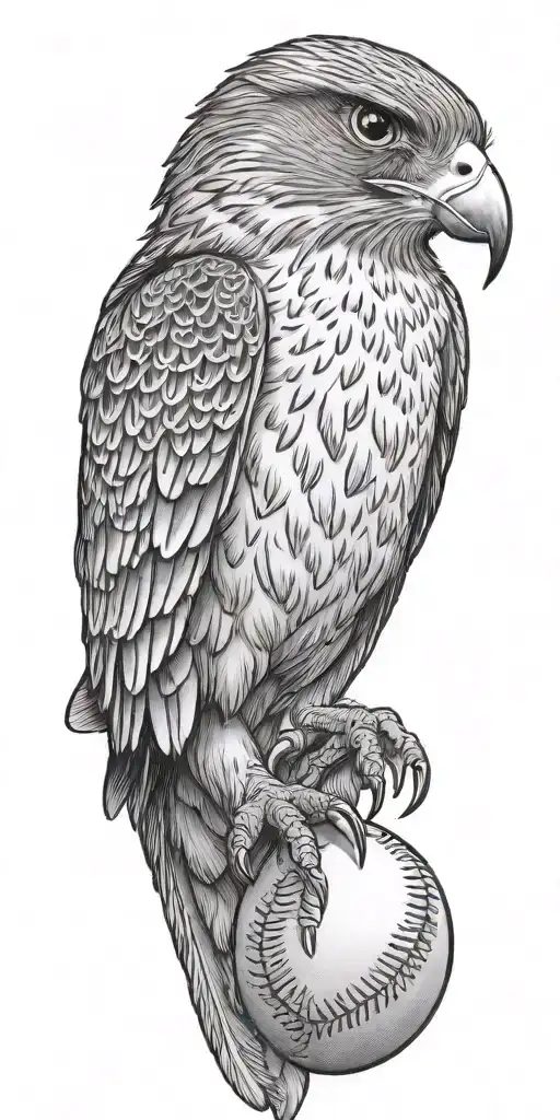 Falcon Holding A Giant Baseball