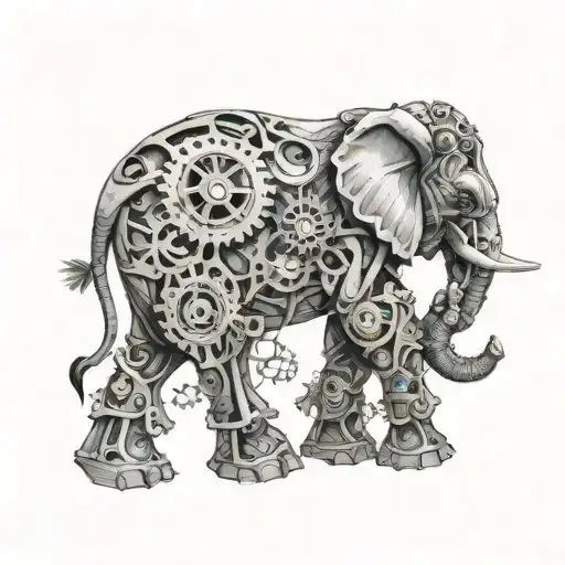An Elephant Made Of Intricate Clockwork Gears And Mechanisms