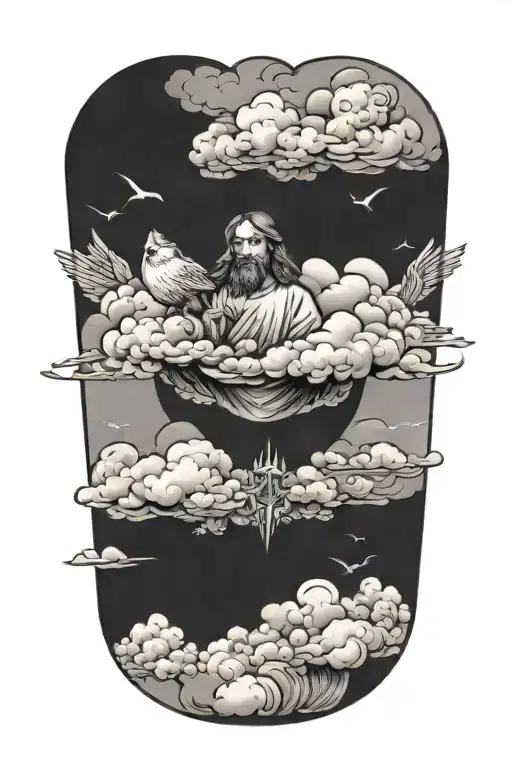 Cloud Cheep Held By Jesus