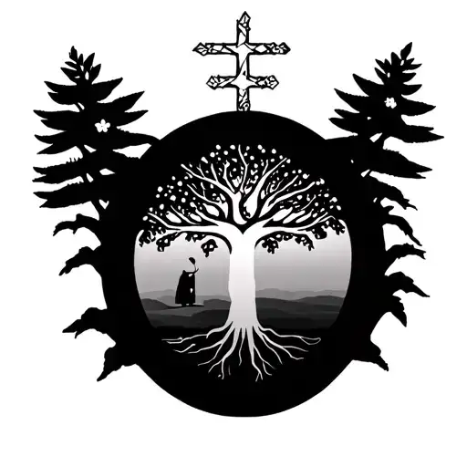 Tree Of Life And Saint Christophe