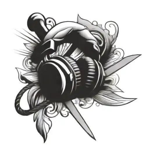 Headphones Chef Knife Intertwined