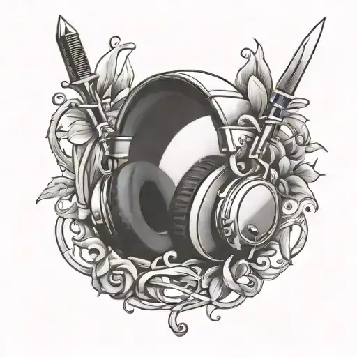 Headphones Chef Knife Intertwined