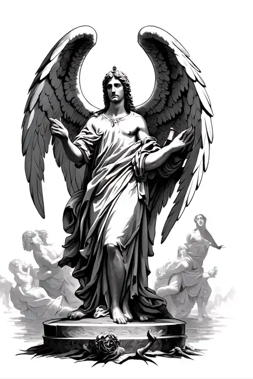 Arch Angel St Micheal Becoming One Hand Reaching