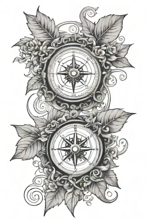 Ivy Vines And Compass Surrounded