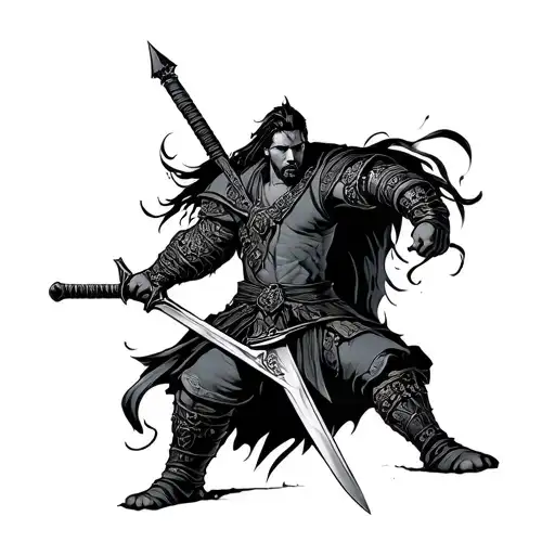 Warrior Wielding A Sword