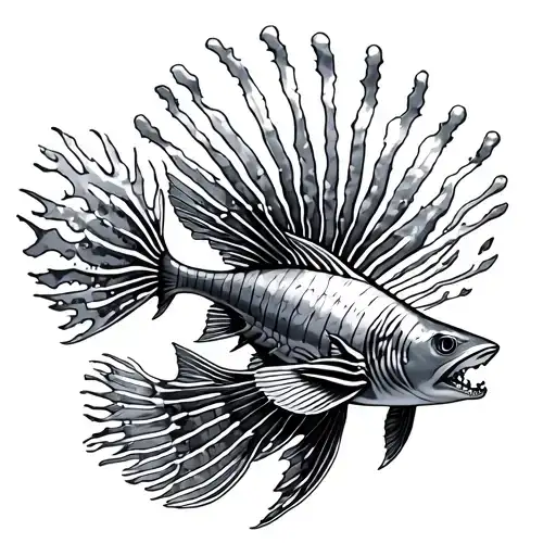 Underwater Coral Reef Saltwater Ocean Sharks Lion Fish