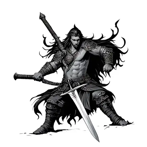 Warrior Wielding A Sword