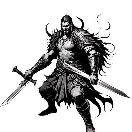 Warrior Wielding A Sword