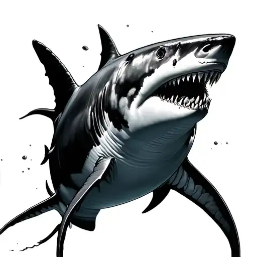 Underwater Coral Reef Saltwater Ocean Sharks Circling