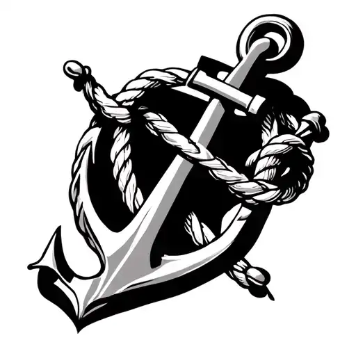 Anchor And Rope On Bottom Part
