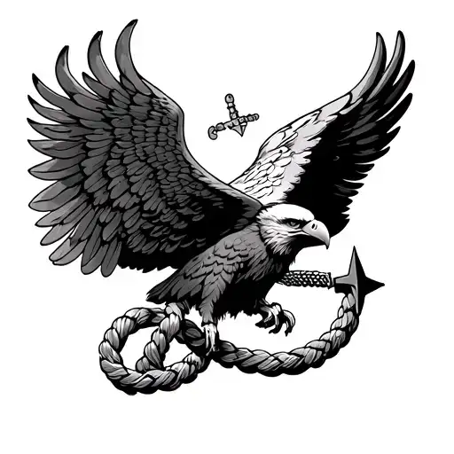 Anchor And Rope On Bottom The Eagle's Wing
