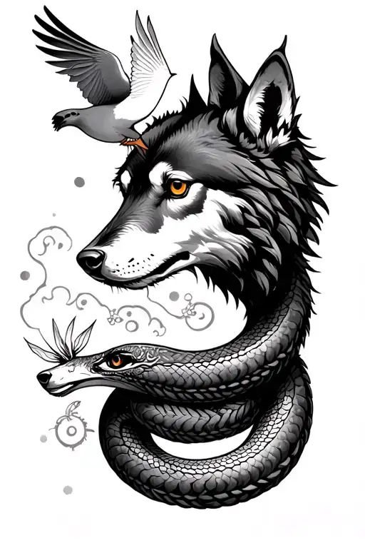 Wolf Sheep Serpent And Dove