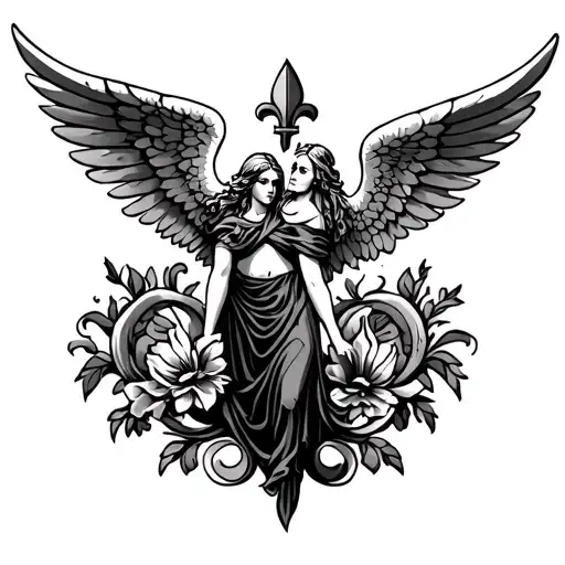 Angel And Fleur De Lys