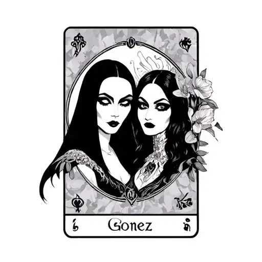 Tarot Card Gomez And Morticia