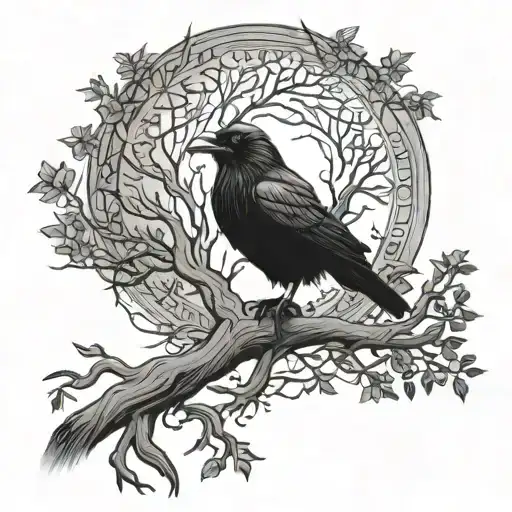 Raven The Bird With The Tree Of Life Tree