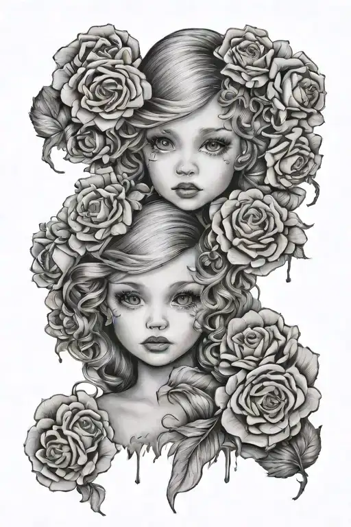 Baby Doll Faces Merged Together