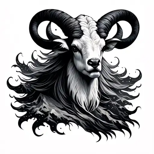 Montain Lines Conneting Aries Zodiac Sign