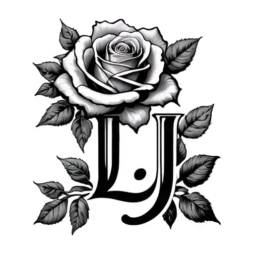Letter L L H J With Rose
