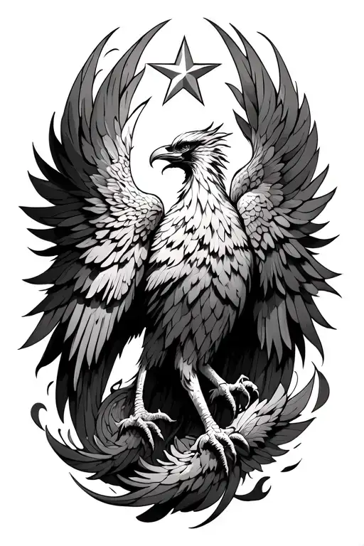 A Phoenix Connected To A Star