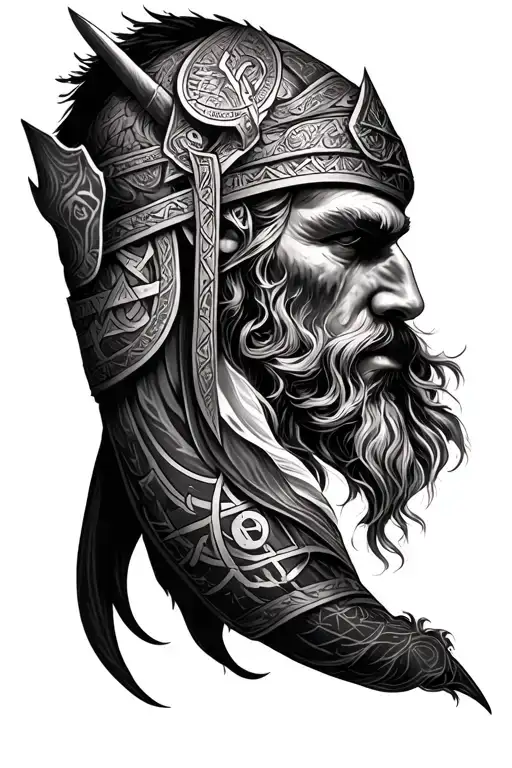 Full Sleeve Norse Mythology With Viking Runes