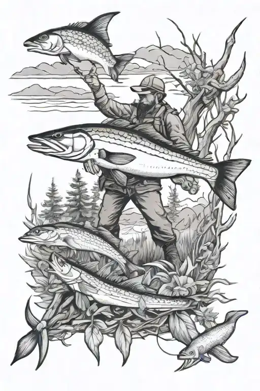 Hunting And Fishing Scenes