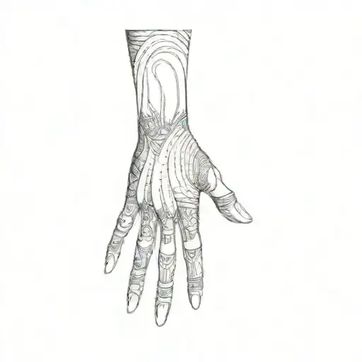 A Hand With A Black And White Design