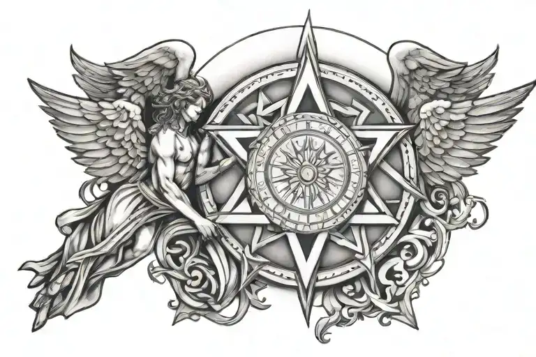 Male Angel And The Seal Of Solomon