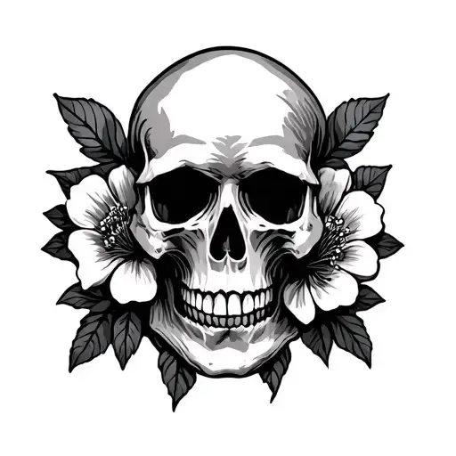 Skull And Flowers