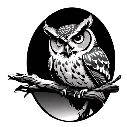 Owl In The Oval Circle