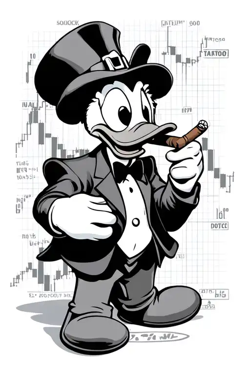 Scrooge Mcduck Holding A Cigar Appears Rich With A Background Of Forex Chart