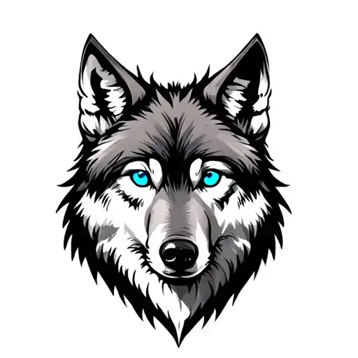 Wolf With Blue Eyes