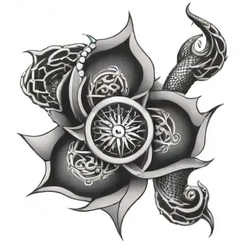 Wind Rose And Snake