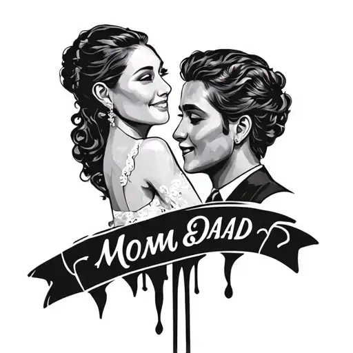 Mom And Dad Tribute Tattoo Combining Elements Inspired