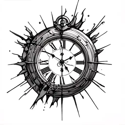 Tattoo On The Forearm Clock With A Broken Dial Of Them Are Their Mechanisms