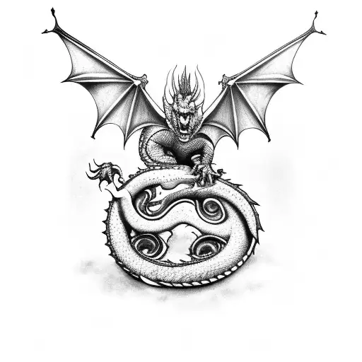 Dragon With Cross