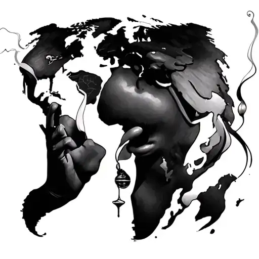 Black Women Smoking Holding The World