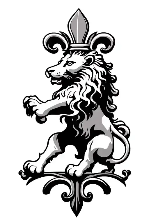 Greek - Lion - Fleur De Lys