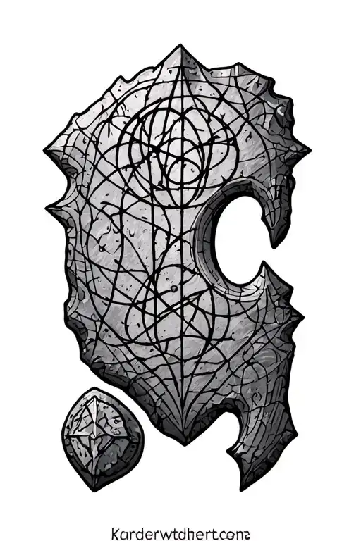 Basic Druid Symbolic Runestone With Grid Lines