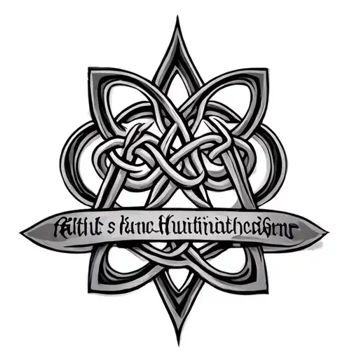 Celtic Design Incorporating Three Names Written